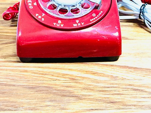 Vintage Western Electric Rotary Dial Phone Landline Telephone, Red House Phone - Afbeelding 10 van 10