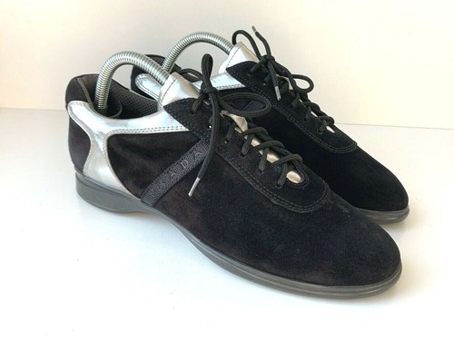 Prada Calzature Donna black suede sneakers shoes womens 38.5 E 3239 UK5.5  US8.5 | eBay