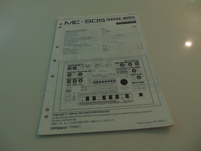 Roland MC-505 Groovebox Service Notes Repair Shop Manual
