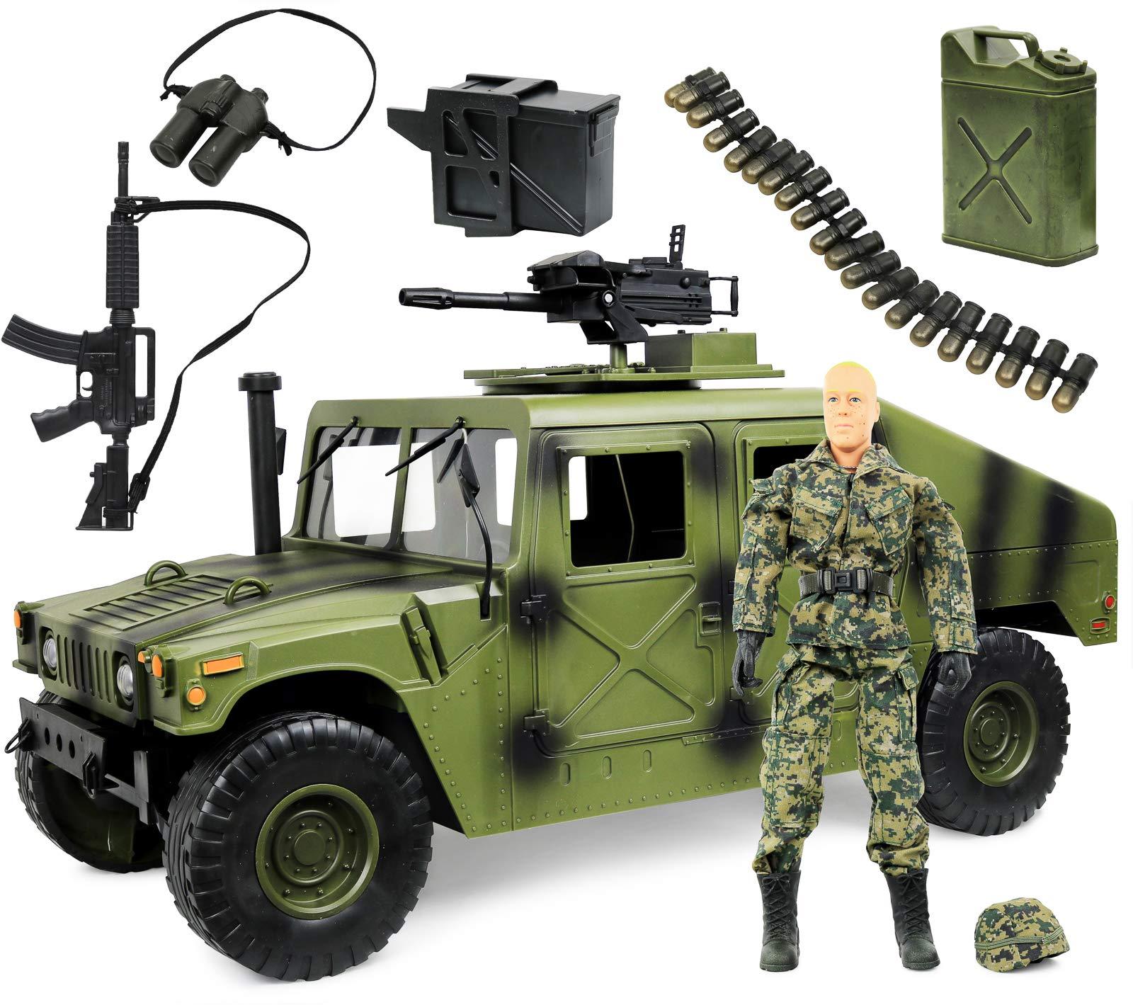 Haga clic en N 'Juegos militar Jumbo 12 de largo Humvee Vehículo Figura De Acción Conjunto de Juego Haga clic en N 'Juegos militar Jumbo 12 de largo Humvee Vehículo Figura De Acción Conjunto de Juego