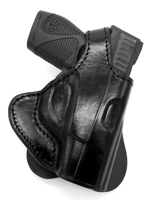 Right Hand Premium Black Leather Full Rotational Paddle Holster - CHOOSE