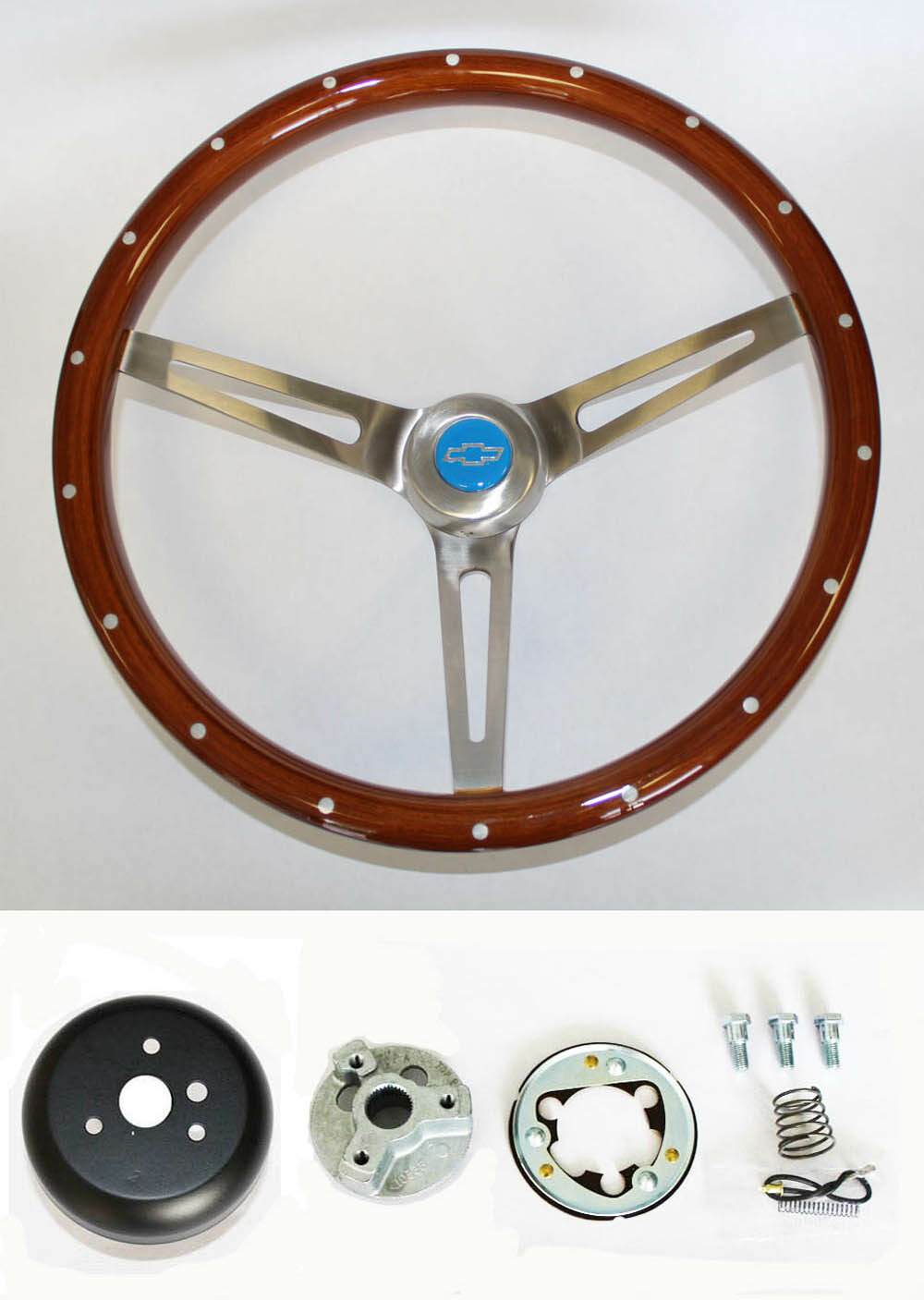 Blazer C10 C20 C30 Pick Up Wood Steering Rivets Wheel High Gloss Grip Blue 15