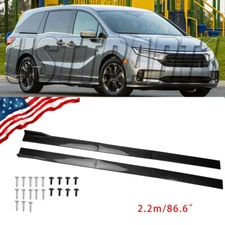 For Honda Odyssey Van 86.6'' Side Skirt Extension Rocker Panel Lip Carbon Fiber