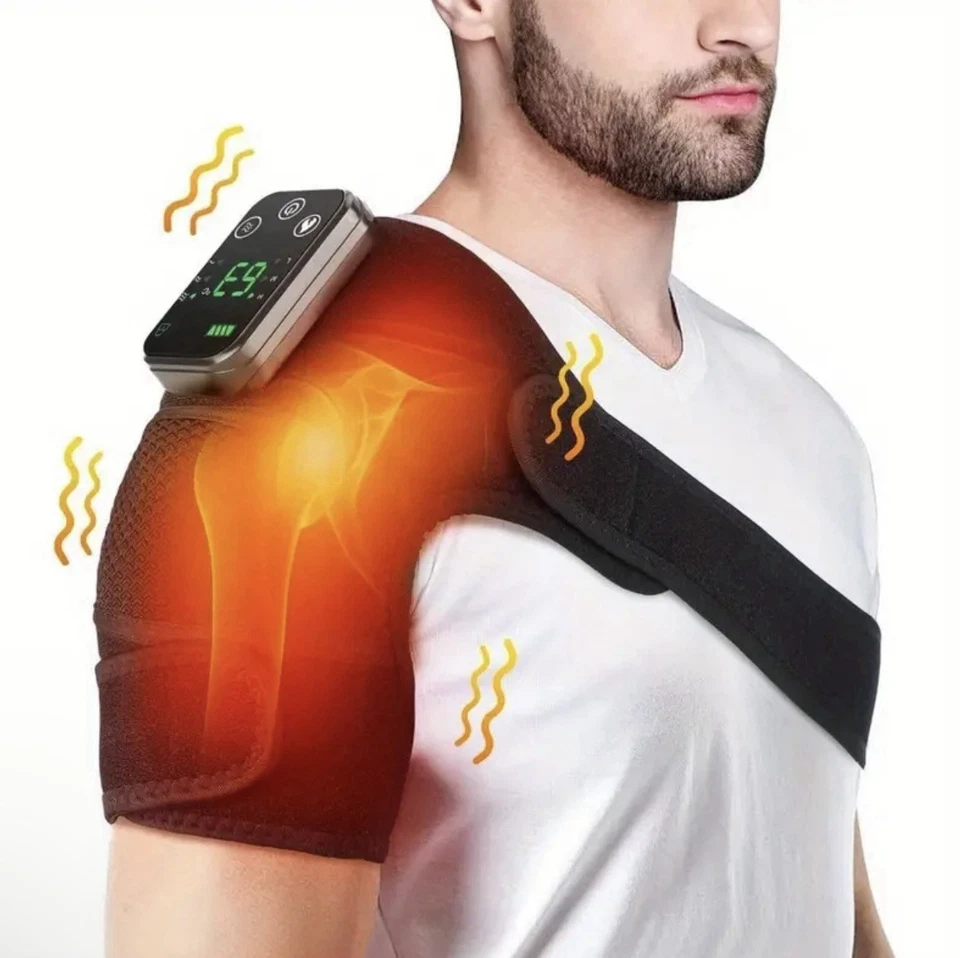 Electric Heated Vibration Knee Joint Brace Therapy Shoulder Massager  - Image 3 of 4