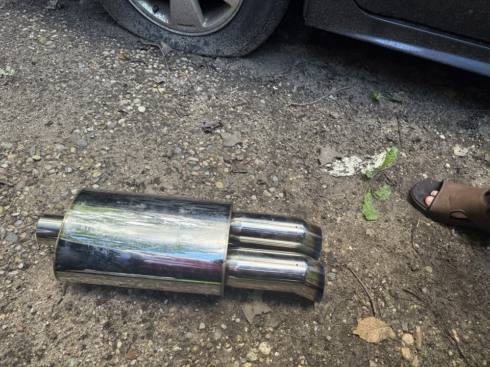 Silenciador de escape universal doble punta NUEVO Foto 3 de 4