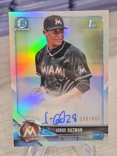 Jorge Guzman 2018 Bowman Chrome Refractor Autograph /499 1st Bowman Marlins