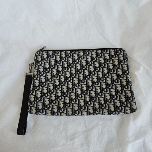 Pochette zippée Dior oblique A4