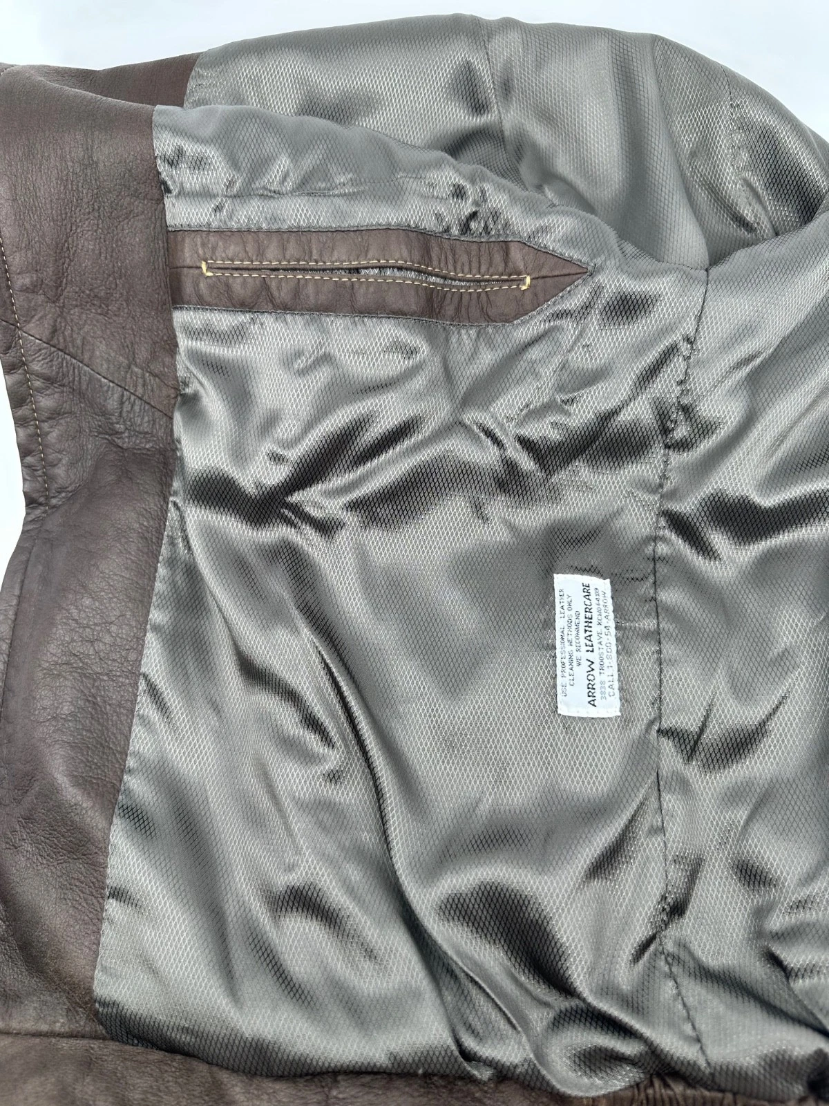 Johnston & Murphy Full Zip Lambskin Leather Jacket Mens Brown Size 40 M - product detail image 12