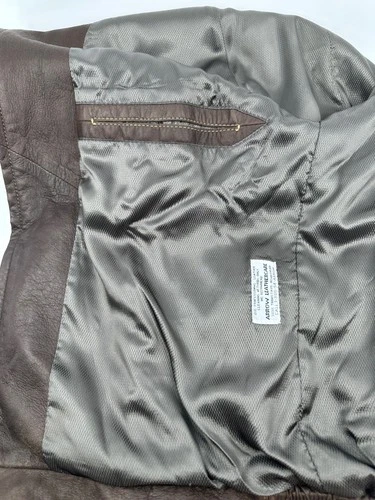 Johnston & Murphy Full Zip Lambskin Leather Jacket Mens Brown Size 40 M image 12