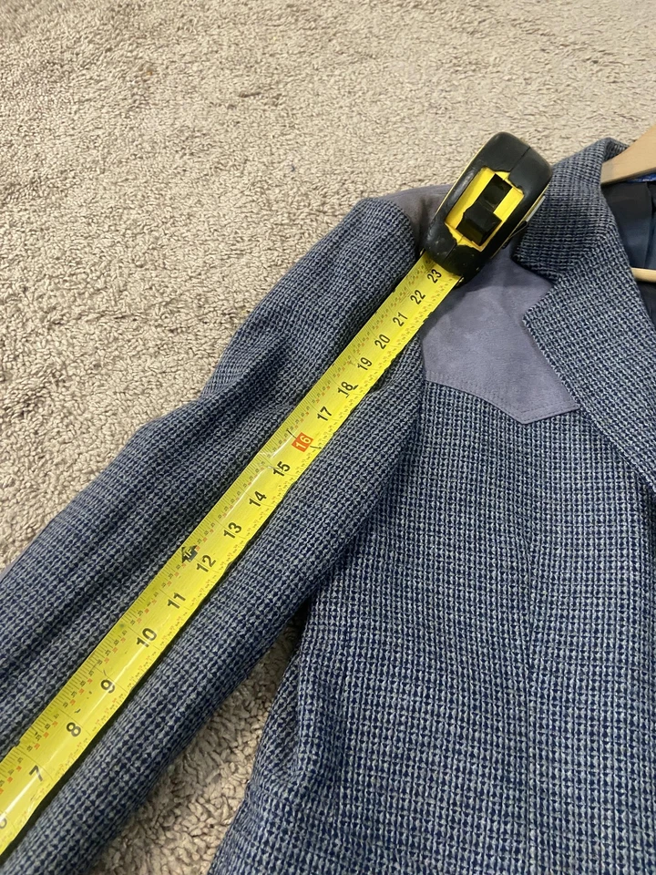 Pendleton Sport Coat Mens 42 Gray Wool Western Suede Yoke Elbow Patches USA - Image 3 of 4