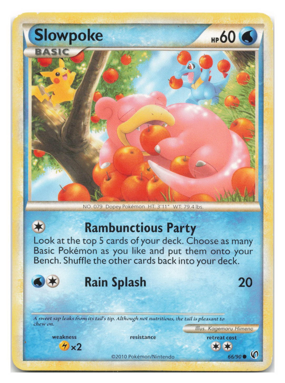 Slowpoke 66/90 Common HGSS Undaunted Pokemon 2010