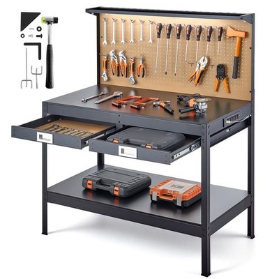 Hardwood Workbench, 242.5 lbs Weight Capacity, 47.2-inch Heavy Duty Workbench wi
