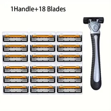 Men’s 3-Layer Razor Shaver Reusable Handle With Replaceable Blades Shaving Tool