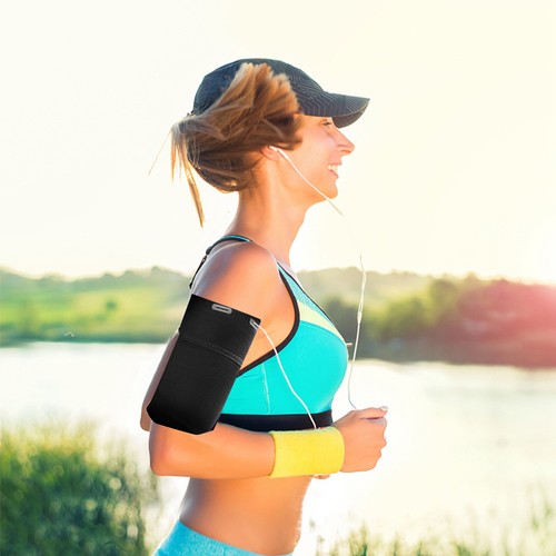 BLACK L Phone Arm Band Gym Phone Holder Phone Arm Case Running Band For Run BT - Photo 7 sur 9