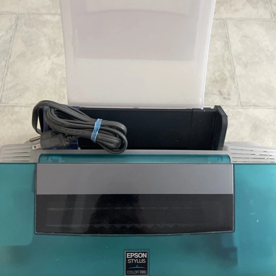 Rare Y2K Epson stylus Color 740i Printer Translucent Blue For parts/Repair Read - Image 3 of 4