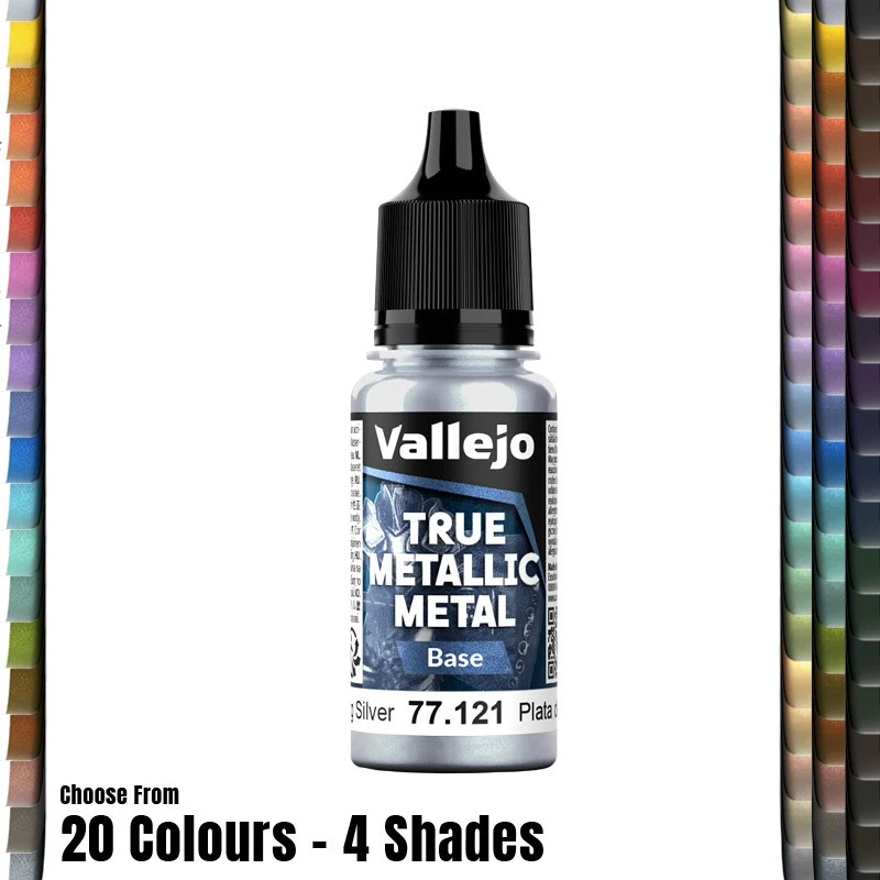 ACRYLICOS VALLEJO Vallejo True Metallic Metal Paints | 18ml Hobby Acrylic Dropper Paints