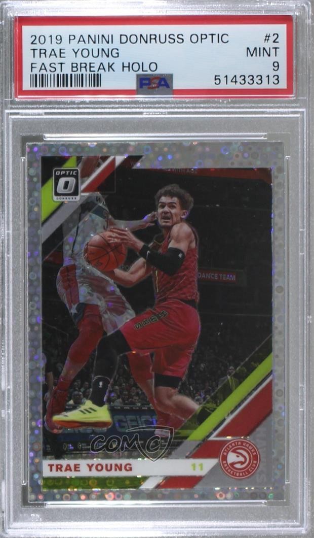 2019-20 Panini Donruss Optic Fast Break Prizm Trae Young #2 PSA 9 MINT