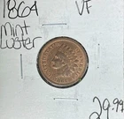 1864 INDIAN HEAD CENT~ VF MINT LUSTER ~NICE COIN~