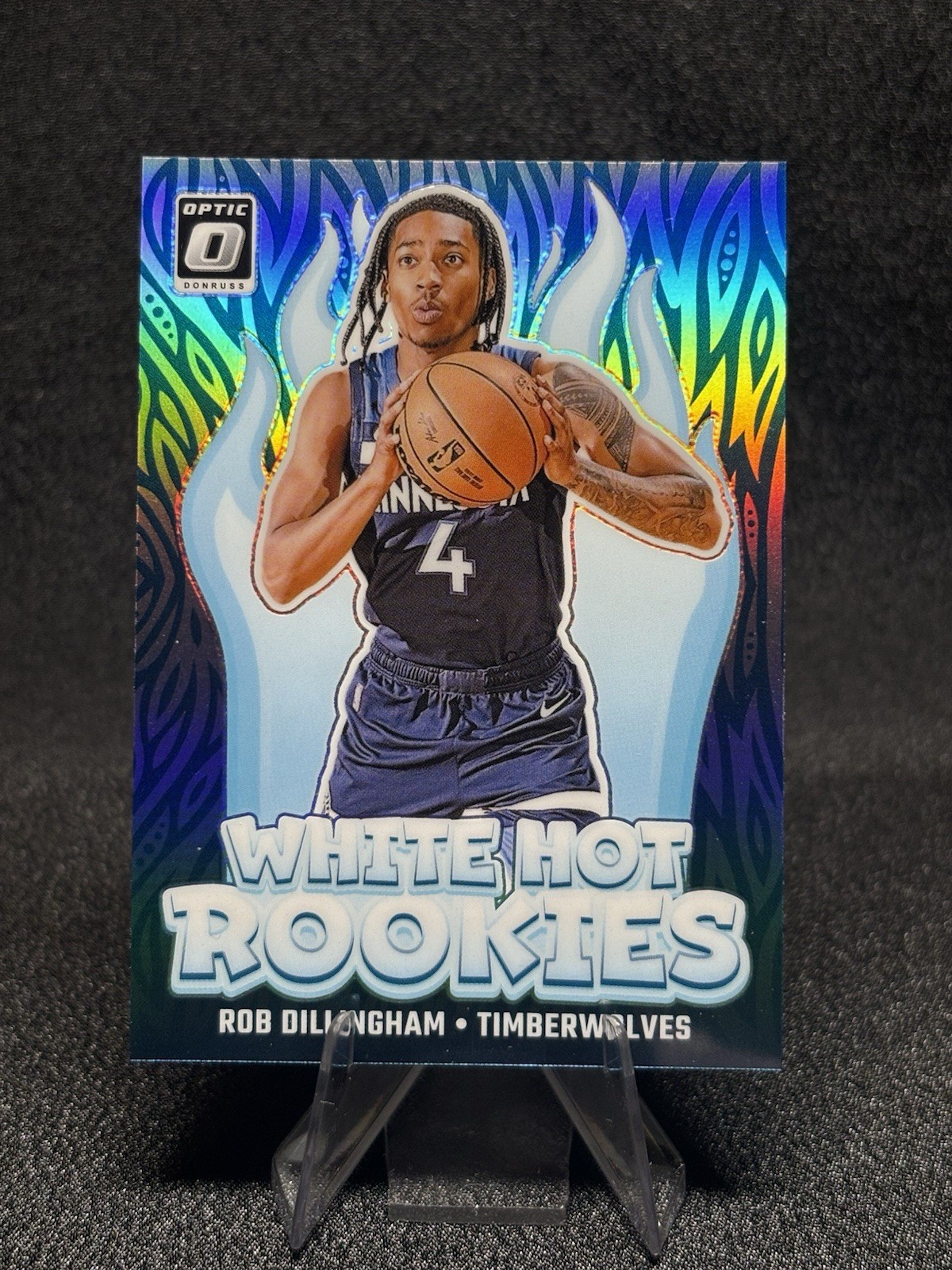 2024 Panini Donruss Optic White Hot Rookies #8 Rob Dillingham Holo Prizm (RC)