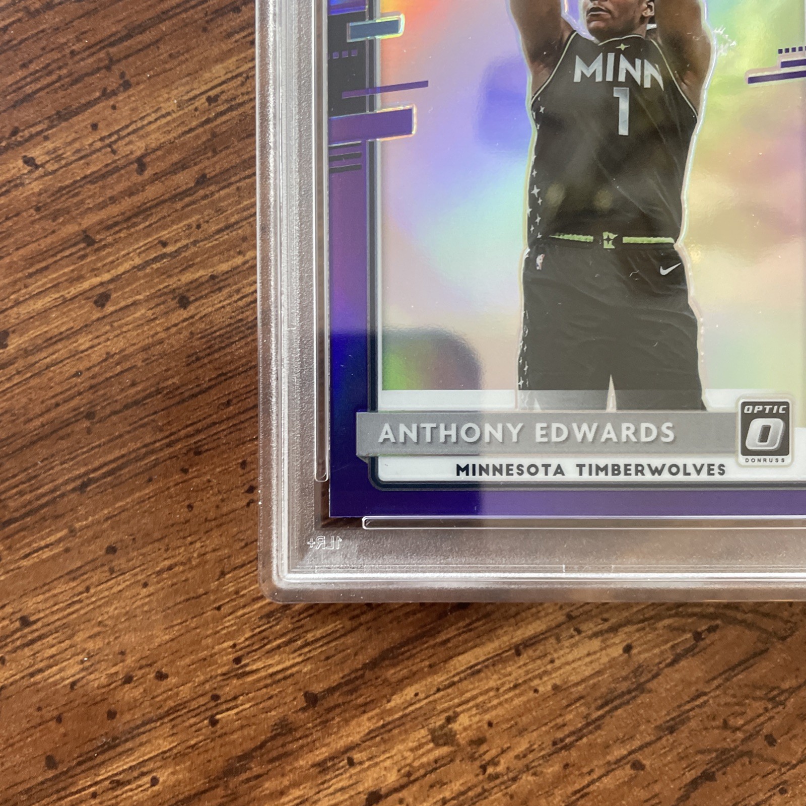 2020 Donruss Optic Anthony Edwards Purple Holo RC - PSA 9 view 7