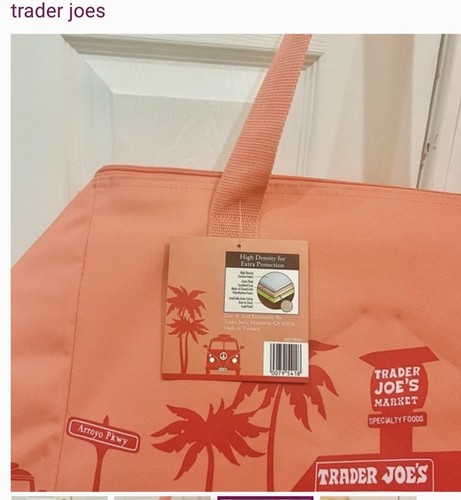 Trader Joe's Mini Borsa Porta Pranzo Isolata Peach Next Craze Limited ๐๏ธ๐ - Foto 3 di 10
