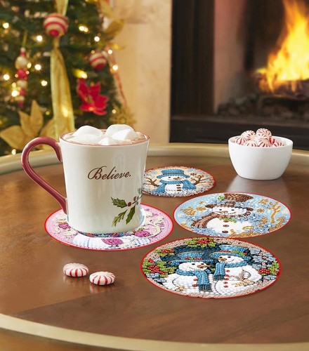 8 Pcs Christmas Diamond Painting Coasters Kits with Holder,DIY Bd8p8812 - Picture 4 of 7