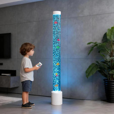 Water Bubble Fish Tube Lamp- Wall-Mountable Sensory Aquarium Night Light with 8