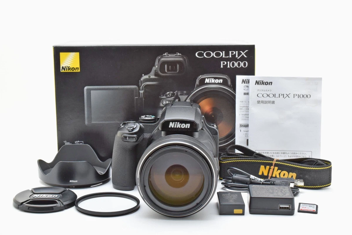 Nikon Coolpix P1000 16MP 125x Wide Angle Digital Camera Black