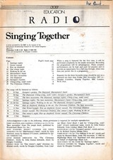 'Singing Together' Teachers' notes 1987 Autumn