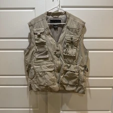 Field & Stream Fishing Vest Mens Large Tan Multi Pocket Outdoor Utility Gear
