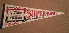 PITTSBURGH STEELERS VINTAGE PENNANT SUPER BOWL IX VERY RARE