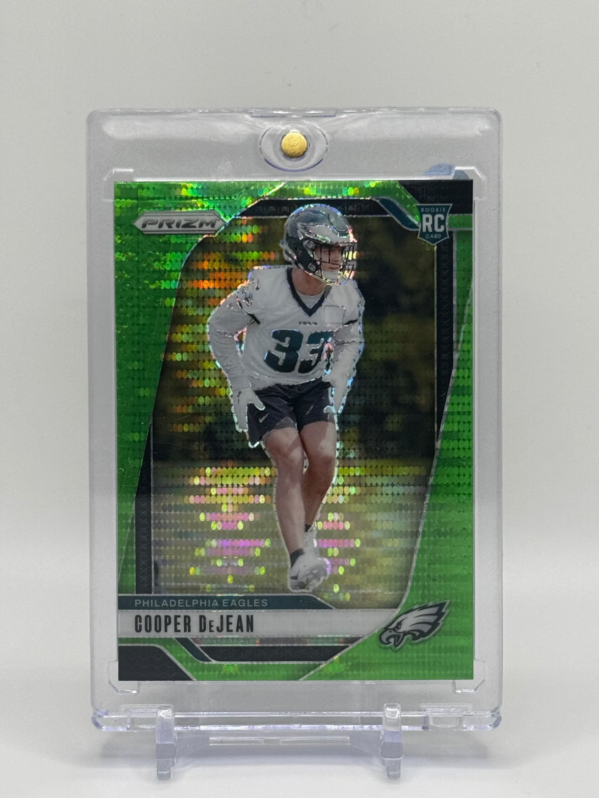 2024 Panini Prizm - Rookies Cooper DeJean #321 Neon Green Pulsar Prizm (RC)