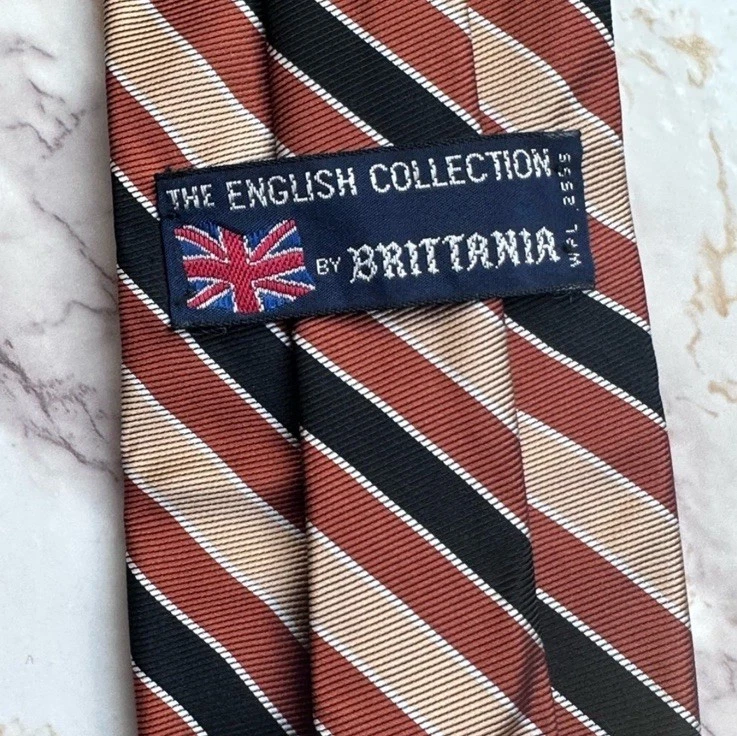 Corbata de Colección Britannia Colección Inglesa Cobre Champagne y Corbata Negra para Hombre Foto 4 de 4