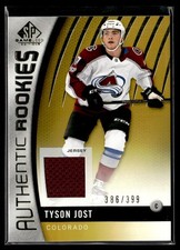 2017-18 SP Game Used Jersey Relics Gold Tyson Jost 386/399 Colorado Avalanche