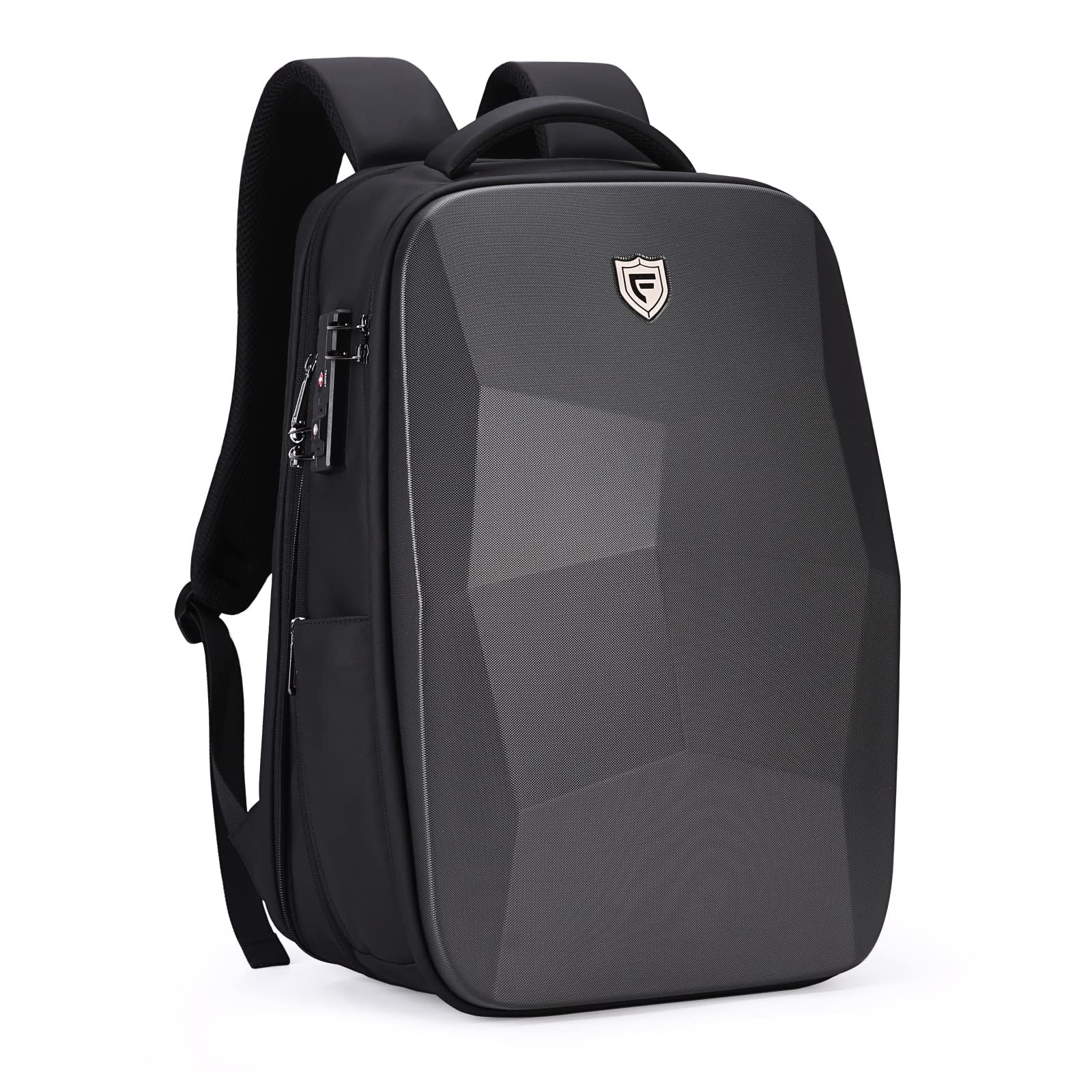 Expandable Anti-Theft Hardshell Laptop Backpack for Men with USB Port