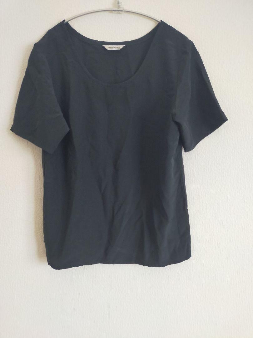 Autentica T shirt Yves Saint Laurent manica corta colore nero taglia M donna