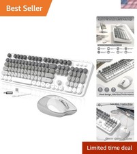 Stylish 2-in-1 Wireless Keyboard and Mouse - 104 Round Keycaps Perfect for All