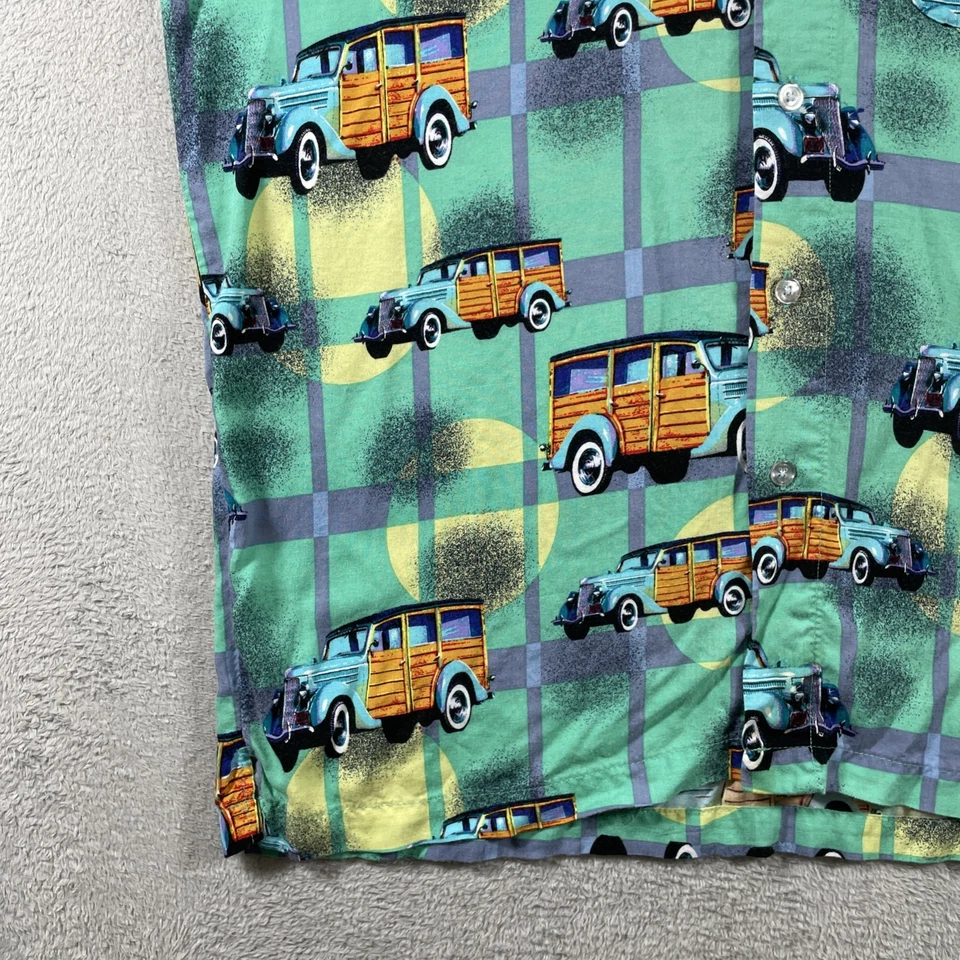 Vintage Marc Edwards Hawaiian Shirt Men Large All Over Print Cars SS Tropical - Image 4 of 4