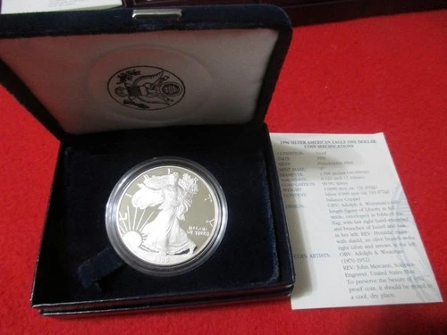 1996-P PROOF American Silver Eagle ASE Dollar   OGP                    #MF-T2222