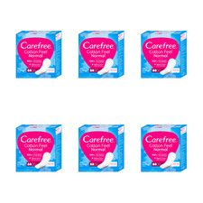 Carefree Cotton Normal Pantyliners Unscented 56 Count - Pack of 6