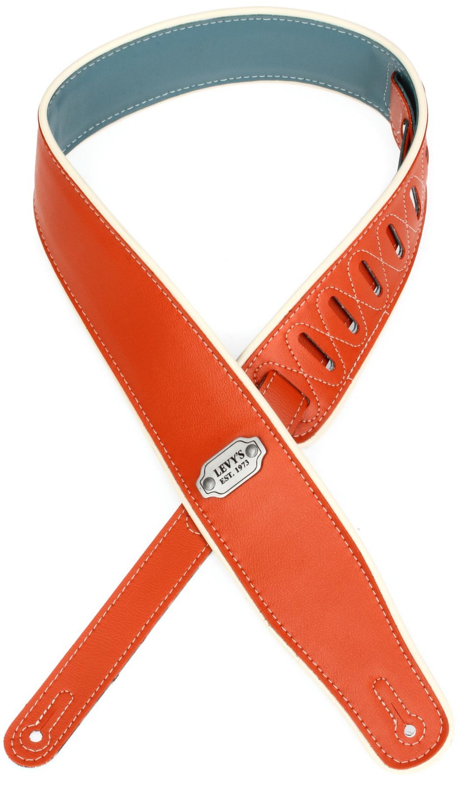 Реверсивный виниловый гитарный ремешок Levys M26VCP - Оранжевыйбирюзовый 6590₽