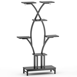 Auledio 8 Tiered Tall Plant Stand with Integrated Grow Lights, Metal