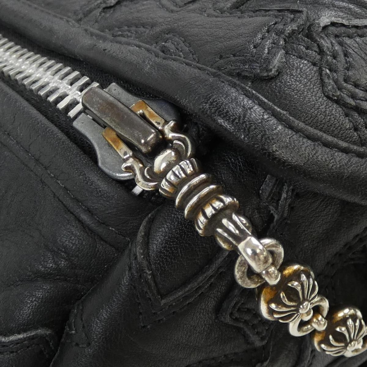 Chrome Hearts Duffle Gym Bag Black Leather 22x9x22 in image 7
