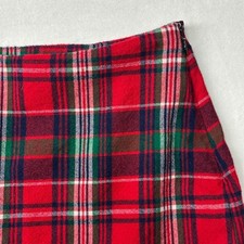 Vineyard Vines Plaid Scalloped Hem Mini Skirt Women Size 2 Red Green Blue