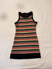 Crochet, Mini Striped Colorful Dress Great For Vacation Size Medium