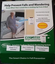 Smart Caregiver- Cordless Bed Sensor Pad & Fall Prevention Monitor 433-EC New