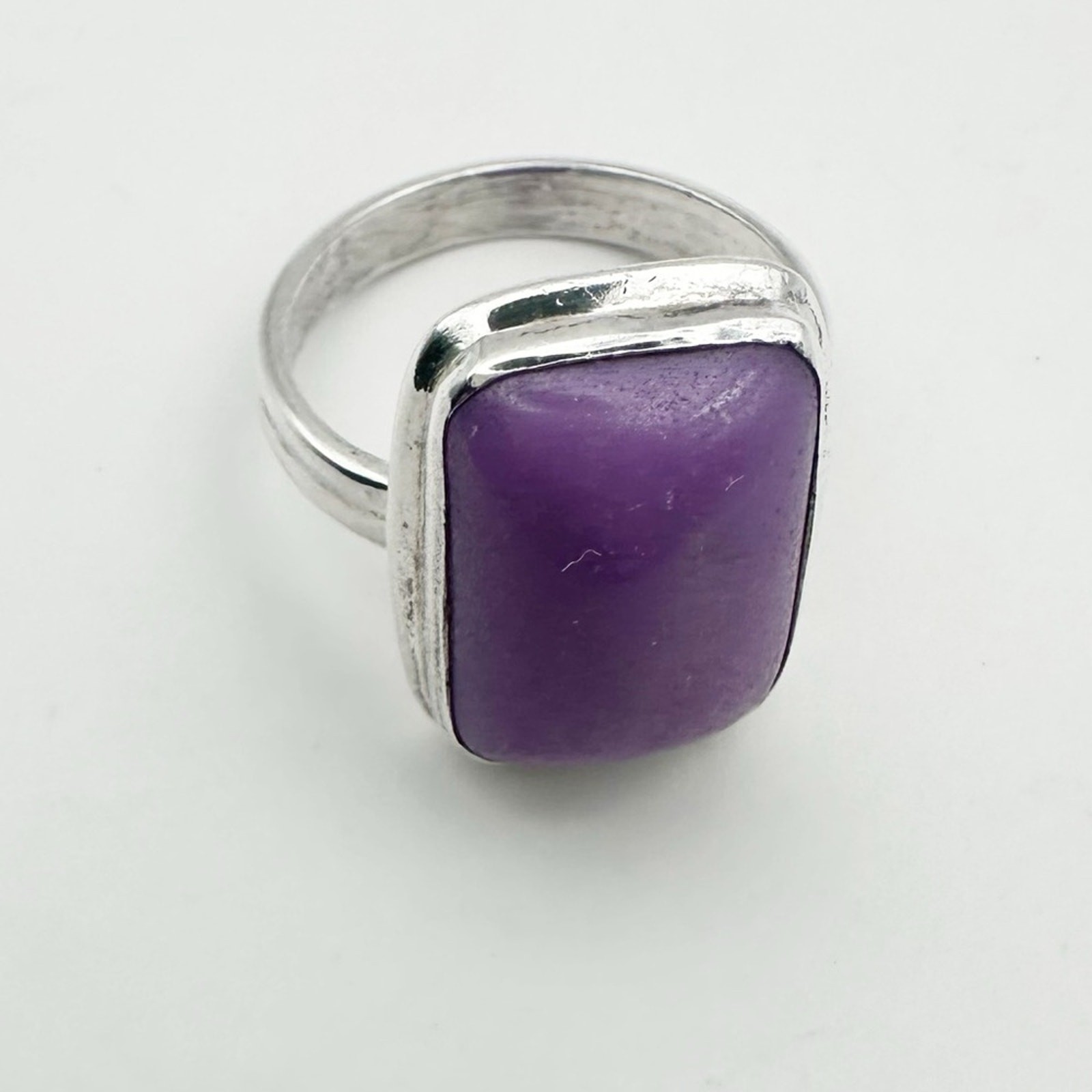 Purple Rectangle Ring Solid Sterling Silver 925 S… - image 8