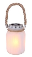 Globo Solarleuchte Kunststoff, 30X Led, Warmweiß, IP44, 16 Cm, Laterne Mit Flack