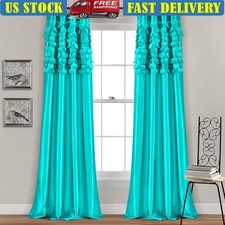 Light-Filtering Textured Polyester Curtain Set Modern Privacy Home Decor New