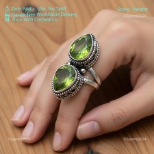 Peridot Gemstone 925 Sterling Silver Ring Handmade Jewelry Ring For Gift